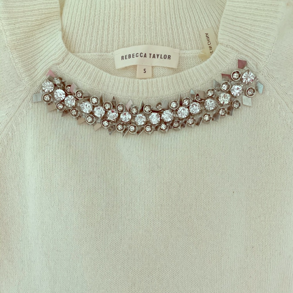 Rebecca Taylor sweater w/embellished neckline